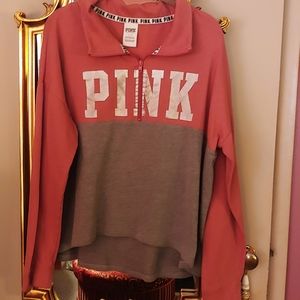 PINK THIN MATERIAL SWEAT TOP SIZE LG